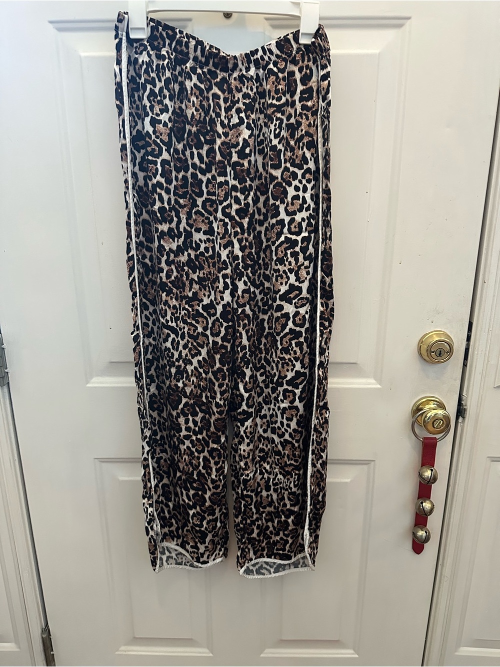 aerie Brown and Black Leopard-Print Wide-Leg Pants